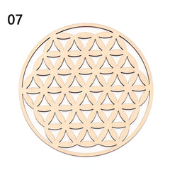 1PC Flower of Life Shape Wooden Wall Sign Laser Cut Non-slip Coaster Set