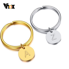 Minimalist Initial Key Chain Letter Engraved