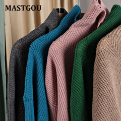 OverSized Wool Sweater Autumn Winter Warm Turtlenecks Casual
