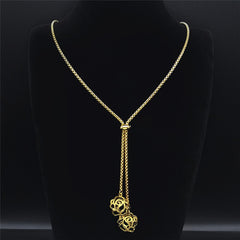 Fashion Bee Stainless Steel Long Necklace