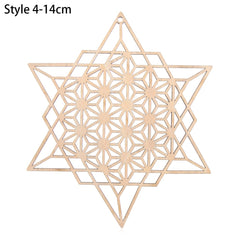 1PC Flower of Life Shape Wooden Wall Sign Laser Cut Non-slip Coaster Set
