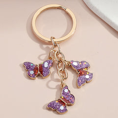 Colorful Enamel Butterfly Keychain Insects Car Key