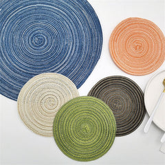 Round Cotton Woven Nordic Non-slip Kitchen Accessories Placemat