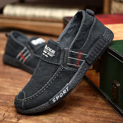 Slip on Men Casual Shoes Rubber Solid Mens Canvas Shoes