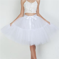 5 Layers 60cm Tutu Tulle Skirt Vintage Midi Pleated Skirts