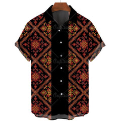 Clothing 3D Hawaiian Shirt Men Fashion Cashew Flower Geometric Printed Shirts