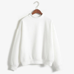 Woman Sweatshirts Sweet O-neck Knitted Pullovers Candy Color Loose