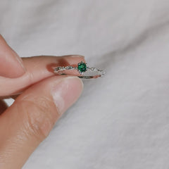 Fashion Tail Ring Women Plating Simple Design Inlaid Emeralds Jewelry Accessories