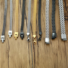 Vintage Oxidized Cool Double Curb Chain Bracelets