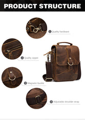 Original Leather Male Design Casual Shoulder messenger bag Crossbody