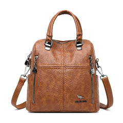 Leather Backpack Women Shoulder Multifunction Travel Backpack School Bags
