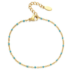 Boho Stainless Steel Bracelets for Women Cute Enamel Bracelet Jewelry