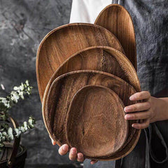 Whole Wood Lovesickness Wood with Irregular Oval Solid Wood Pan