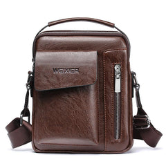Fashion leather messenger bags mens single crossbody