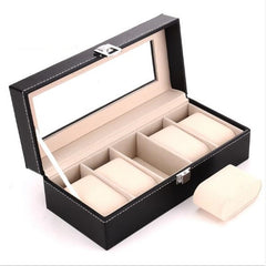 1/2/3/5/6 Grids Watch Box PU Leather Watch Case Holder Organizer Storage Box