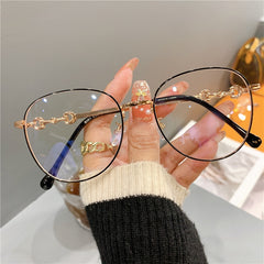 Vintage New Oval Metal Frame Glasses Women Fashion