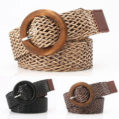 Belts For Women Vintage Boho Braided Waist Belt Black Coffee