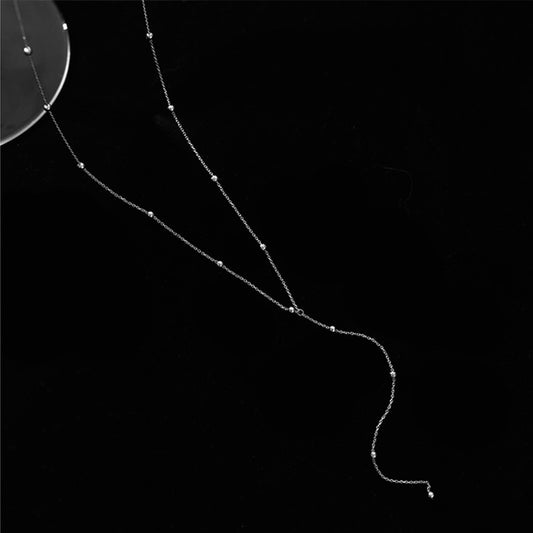 Round Bead Tassel Necklace New Female Summer Simple Clavicle Chain Long