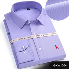 Striped Mens Dress Shirts Long-Sleeved Camisa Social