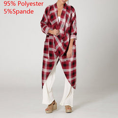 Women Tops Vintage Solid Blouses Fashion Long Shirts Casual