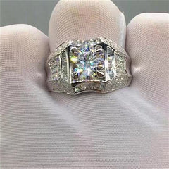 Crystal Birthstone Ring Wedding Band Men Party Jewelry