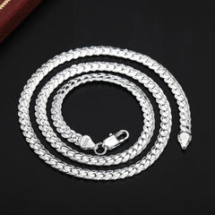 Silver Color Charm Side Chain Necklace Men Fashion Jewelry
