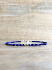 Lapis bracelet for Men Lapis lazuli Bead Bracelet