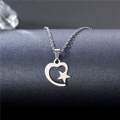 Stainless Steel Necklace For Men Long Chain Small Lightning Pendant