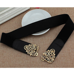 63cm Female Fashion Thin Elastic Stretch Waistband Crystal Bow Belt