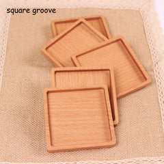 Tea Coffee Cup Pad Placemats Decor Walnut Wood Coasters