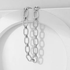 Trendy Gold Silver Color Cuba Chain Necklace Men Hip Hop