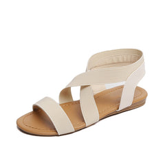 Comfy Slip On Sandals Elastic Textile Splicing Sandals Casual Beach Shoes