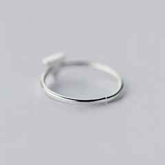 Geometric Black Enamel Triangle OL Adjustable Ring Minimalist