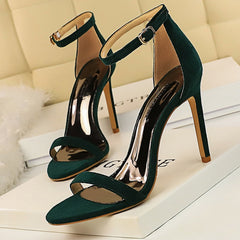 Shoes Super High Heels Suede Women Heels Open Toe Woman Pumps