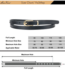 Women Belts Alloy Pin Buckle Genuine Leather Thin Belt Female Waistband