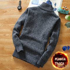Fleece Thicker Sweater Half Zipper Turtleneck Warm Pullover