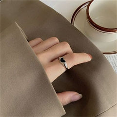 Heart Rings For Women Punk Girl Hip Hop Jewelry Vintage Harajuku