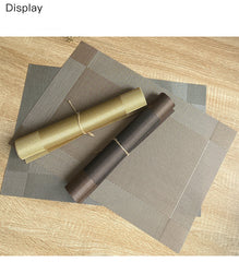 6/4pcs Rectangle Placemat Restaurant Washable PVC Durable Dining Table