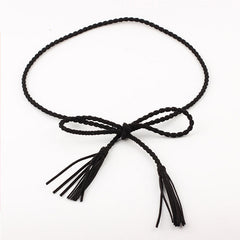 Tassel Belt Braided waistband Boho Girls Thin Waist Rope Knitted waist Belts