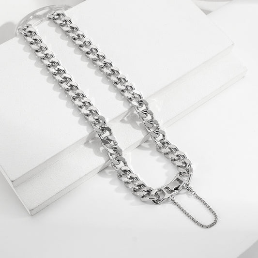 Trendy Gold Silver Color Cuba Chain Necklace Men Hip Hop