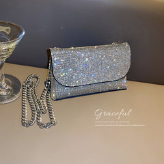 Rhinestone Evening Bag Luxury Designer Handbags PU Leather Purses