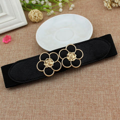63cm Female Fashion Thin Elastic Stretch Waistband Crystal Bow Belt