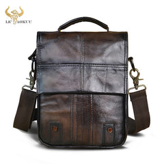 Leather Male Casual Design Shoulder Messenger bag Cowhide Fashion Cross-body