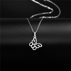 Stainless Steel Necklace For Men Long Chain Small Lightning Pendant