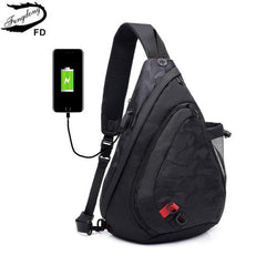 waterproof fabric male crossbody bag small black camouflage