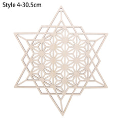 1PC Flower of Life Shape Wooden Wall Sign Laser Cut Non-slip Coaster Set