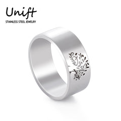 Hollow Stainless Steel Ring for Women Men Viking Tree of Life Finger Rings