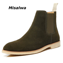 Men Boots Elegant Chelsea Boots Men Cow Suede Leather