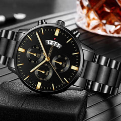 Fashion Mens Sports Watches Luxury Men Stainless Steel Quartz