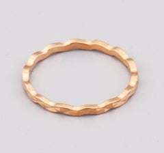 Finger Rings Rose Gold Simple Thin Line Curve Wave Wild Smooth